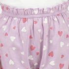 Girls' Lavender Regular Fit Heart Print Bloomer, Lilac, small