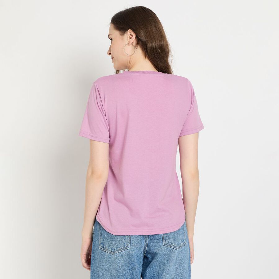 Ladies' Round Neck T-Shirt, बैंगनी, large image number null