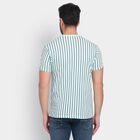 Men's 100% Cotton Round Neck Half Sleeves T-Shirt , Aqua, small