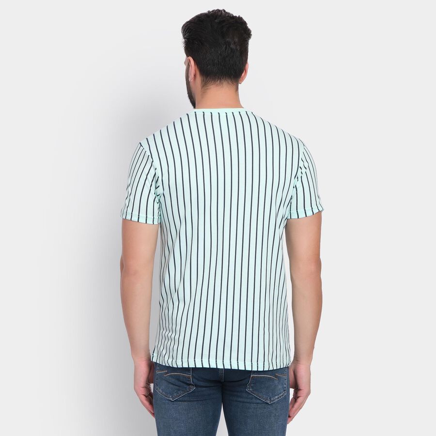 Men's 100% Cotton Round Neck Half Sleeves T-Shirt , Aqua, large