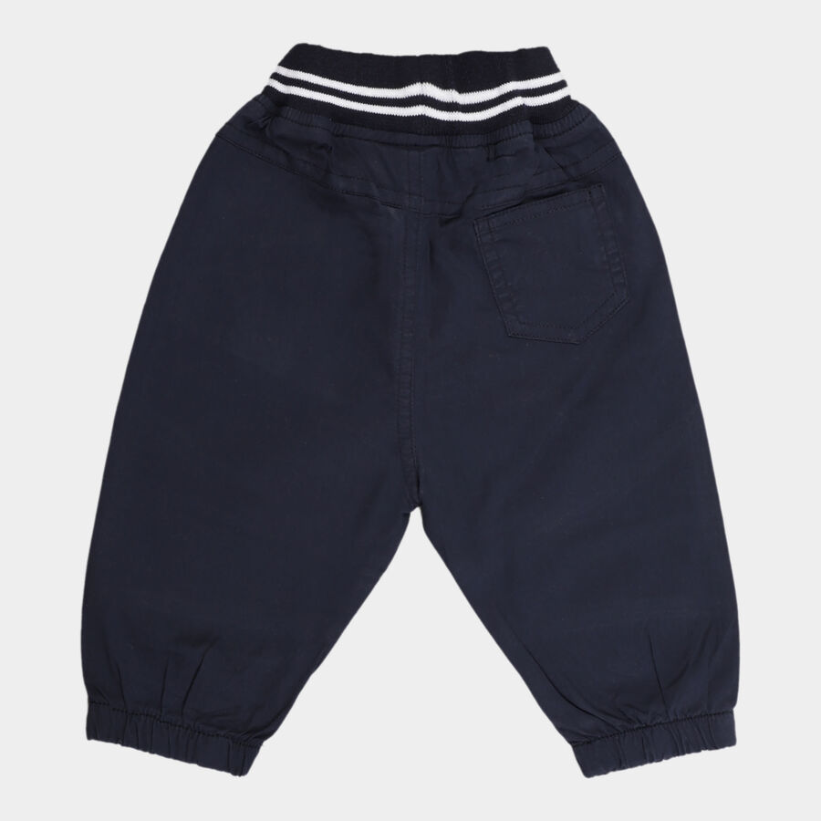 Infants Cotton Solid Trousers, Navy Blue, large image number null