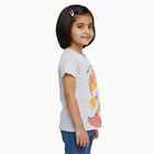 Girls Light Grey Round Neck Casual T-Shirt, Melange Light Grey, small image number null