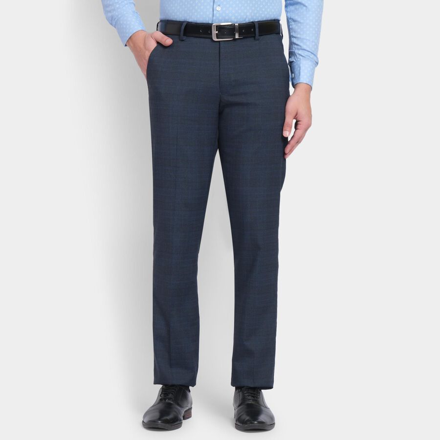 Men's Slim Fit Formal Trousers, नेवी ब्लू, large image number null