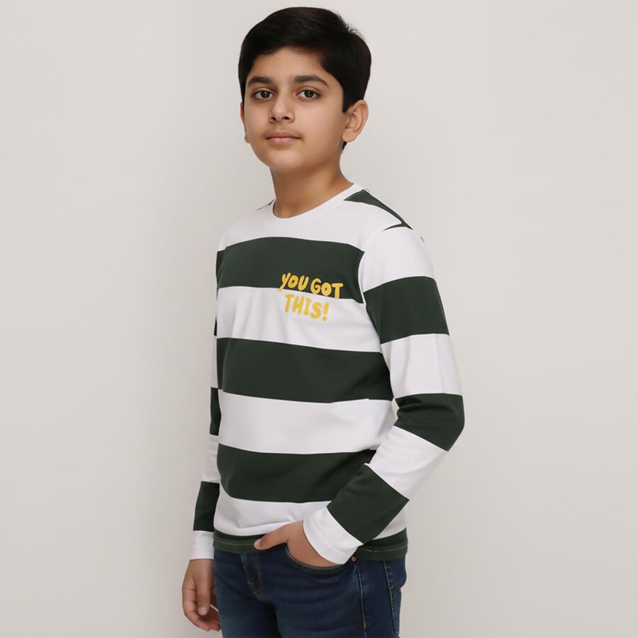 Boys' T-Shirt, गहरा हरा, large image number null