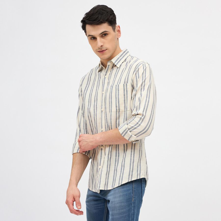 Men's Regular Collar Casual Shirt, Off White, large image number null
