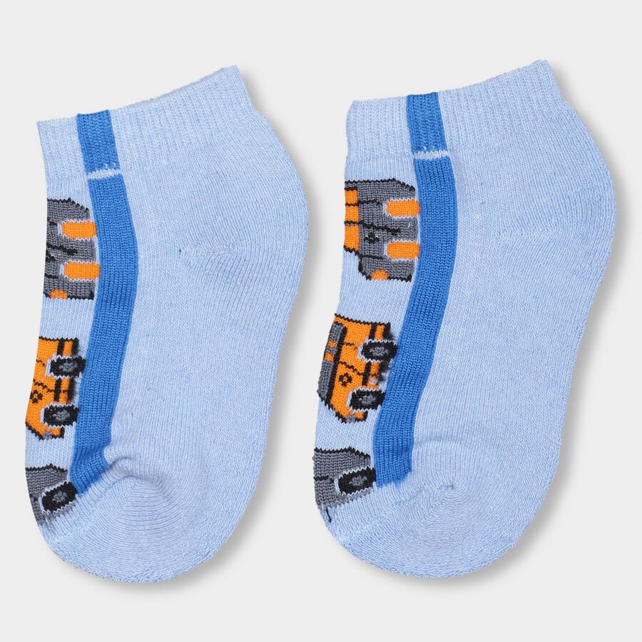 Boys' Navy And Light Blue Jacquard Socks, Navy Blue, large image number null