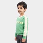 Boys' Dark Green Crew Neck Pullover Sweatshirt, Dark Green, small