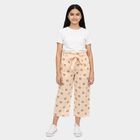 Girls Beige Regular Fit Solid Capri, गहरा पीला, small