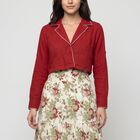 Women's Maroon Cotton Notch Neck Kurta, Maroon, small