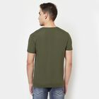 Printed Round Neck T-Shirt, Olive, small image number null