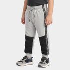 Boys' Grey Cotton Blend Colorblocked Jogger Pyjama, Melange Light Grey, small