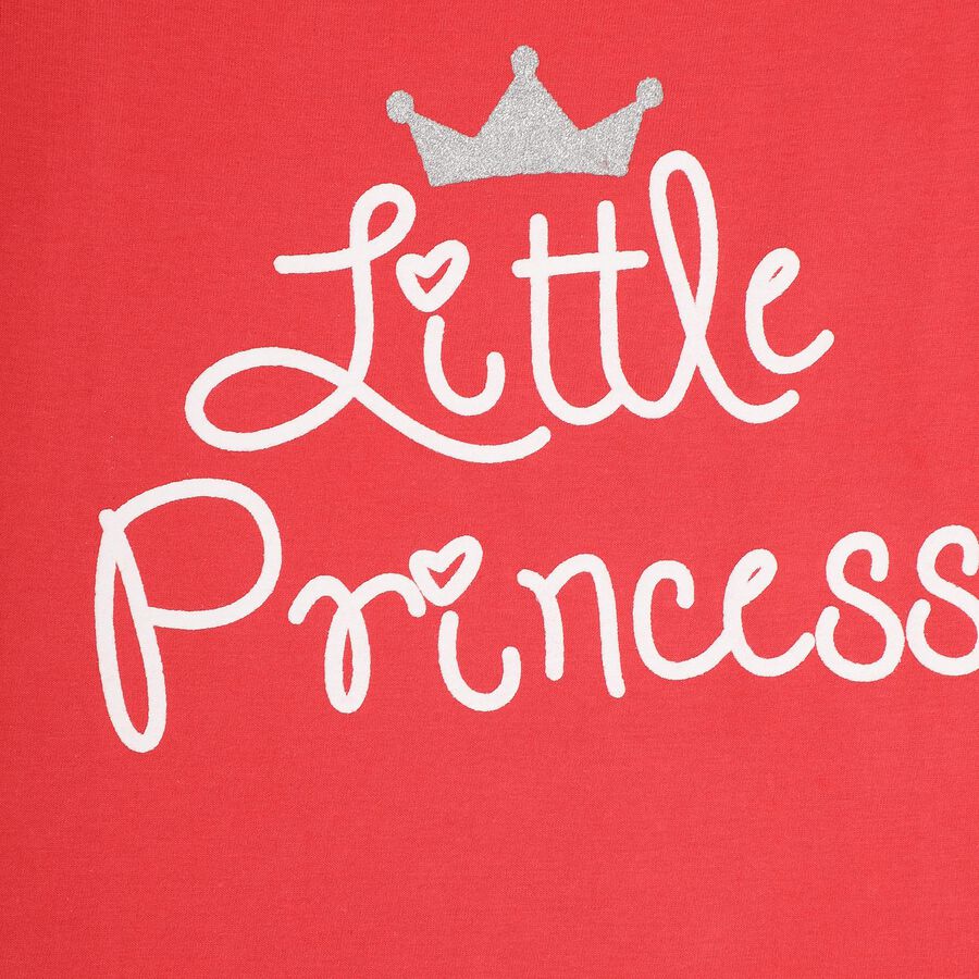 Girls' 100% Cotton T-Shirt, Coral, large