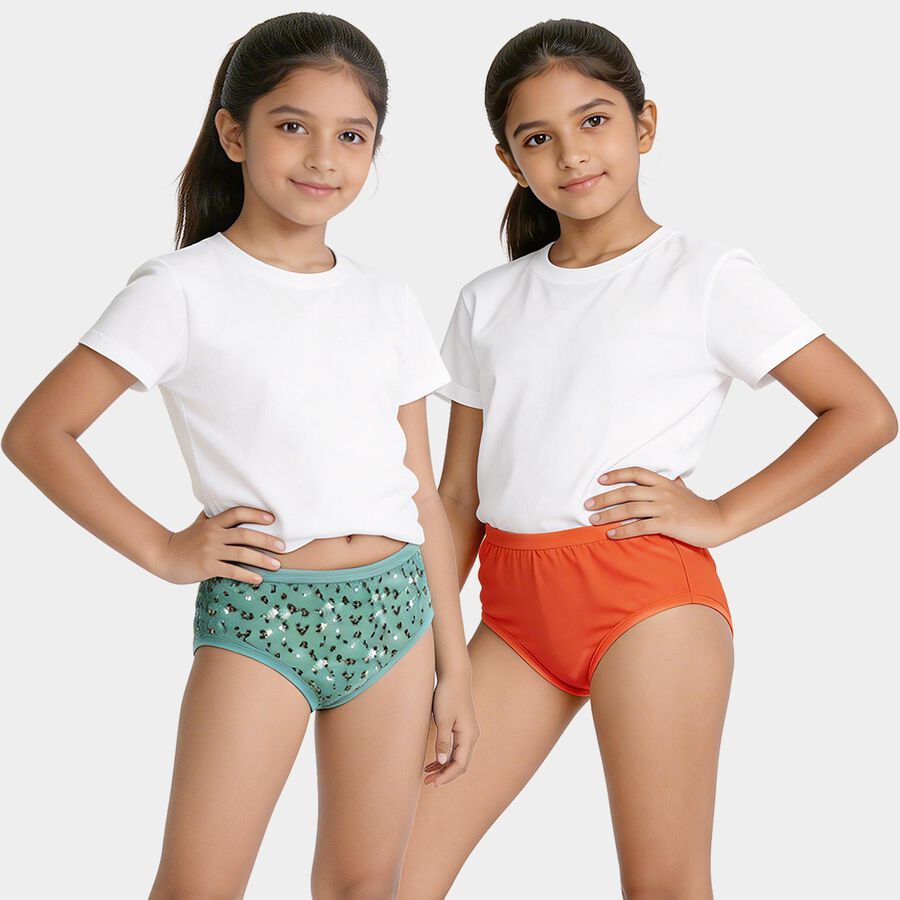 Girls Green Regular Fit Solid Panty, हल्का हरा, large
