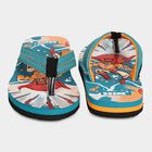 Kids' Embossed Slippers, Teal Blue, small