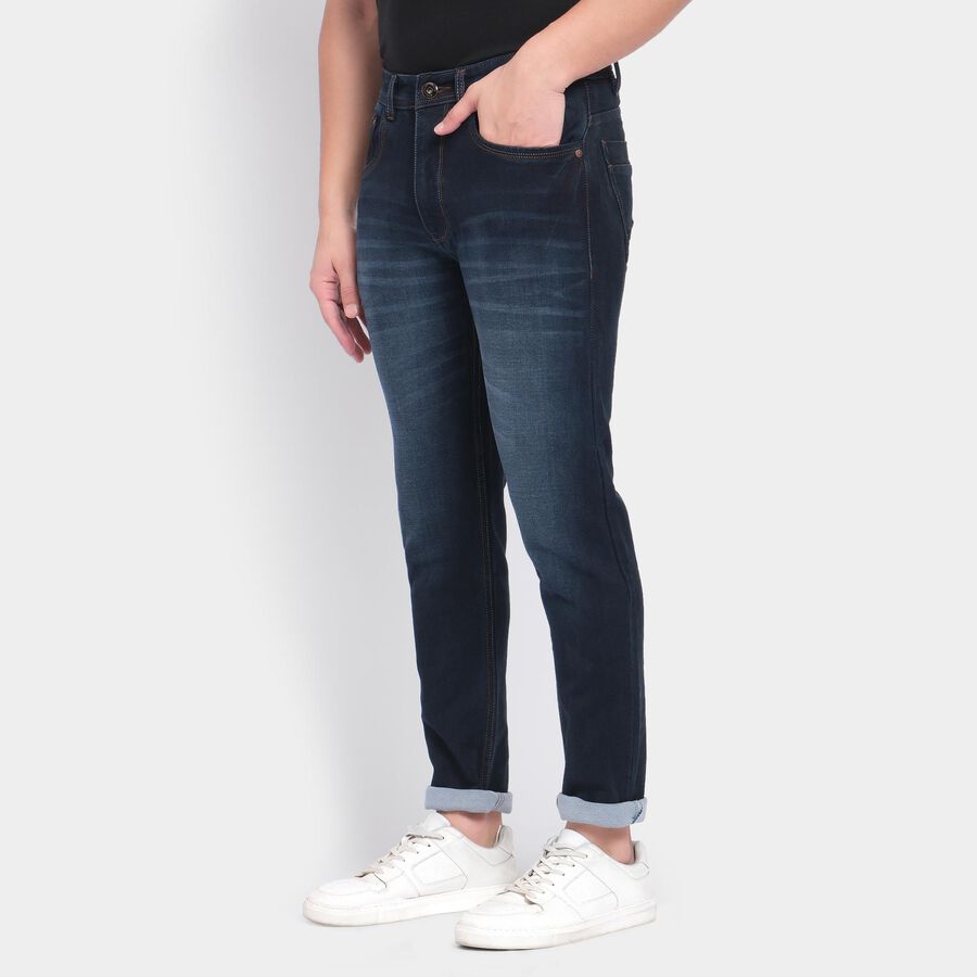 Men's Slim Fit Jeans , गहरा नीला, large image number null