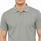 Men's Grey Polo Neck Polo T-Shirt, गहरा ग्रे, small