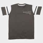 Boys Charcoal Cotton Round Neck Casual Boys T-Shirt, Charcoal, small