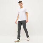 Men's Charcoal Black Slim Fit Faded Jeans, गहरा ग्रे, small