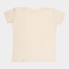 Girls Cotton T-Shirt, Beige, small image number null