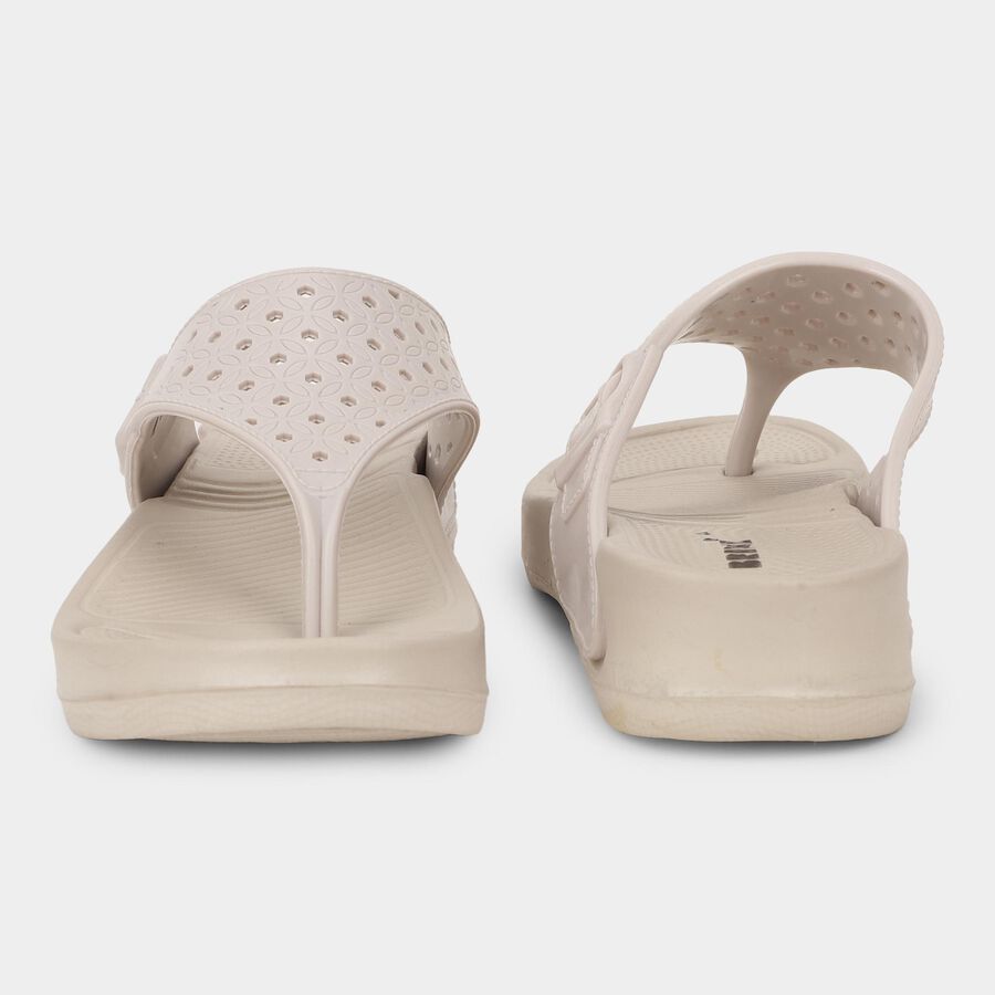 Women's Light Beige Adjustable Strap Casual Slippers, गहरा पीला, large