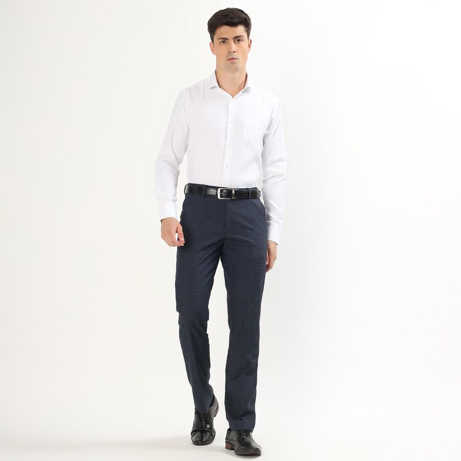 Men's Snow White Spread Collar Formal Shirt, सफ़ेद, large