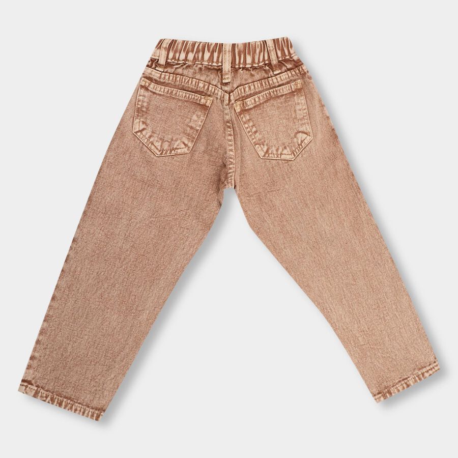 Boys' 100% Cotton Jeans, Brown, large image number null