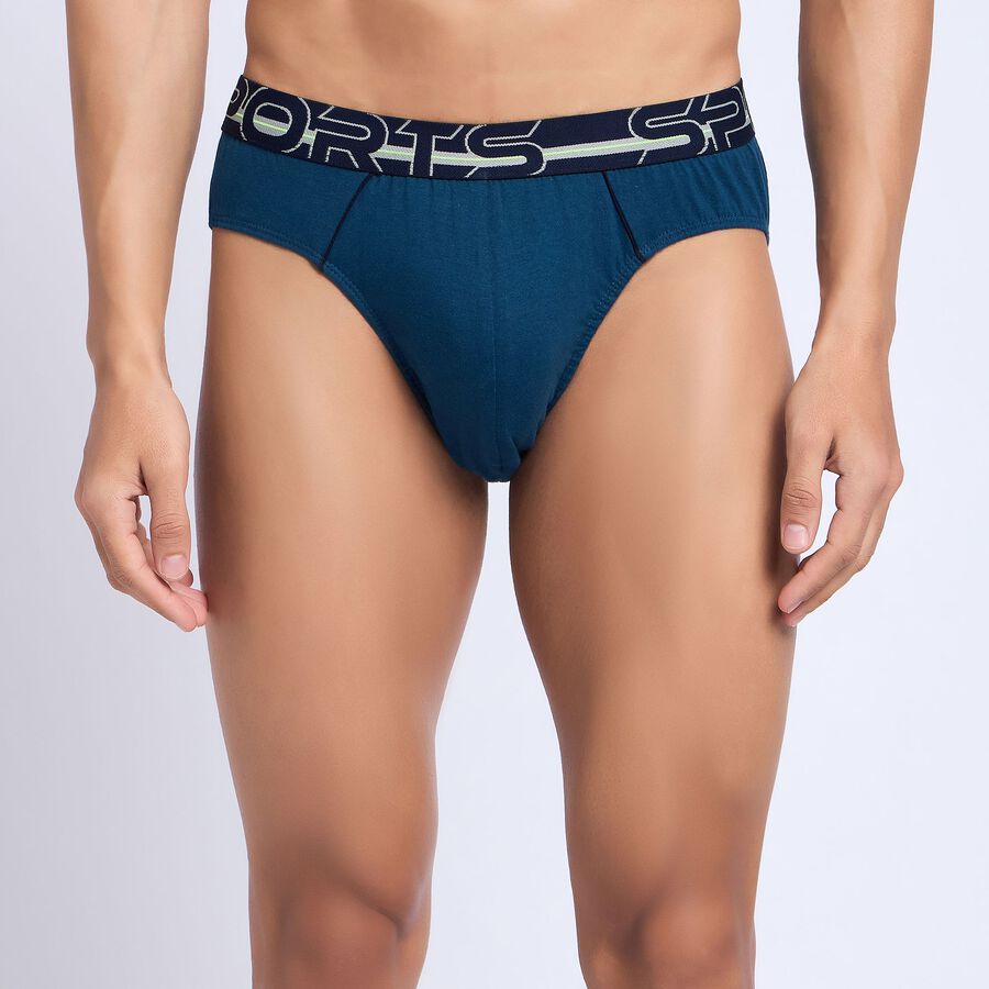 Men's 100% Cotton Briefs, टील ब्लू, large image number null
