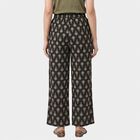 Women's Dark Grey Regular Fit Printed Palazzos, Dark Grey, small
