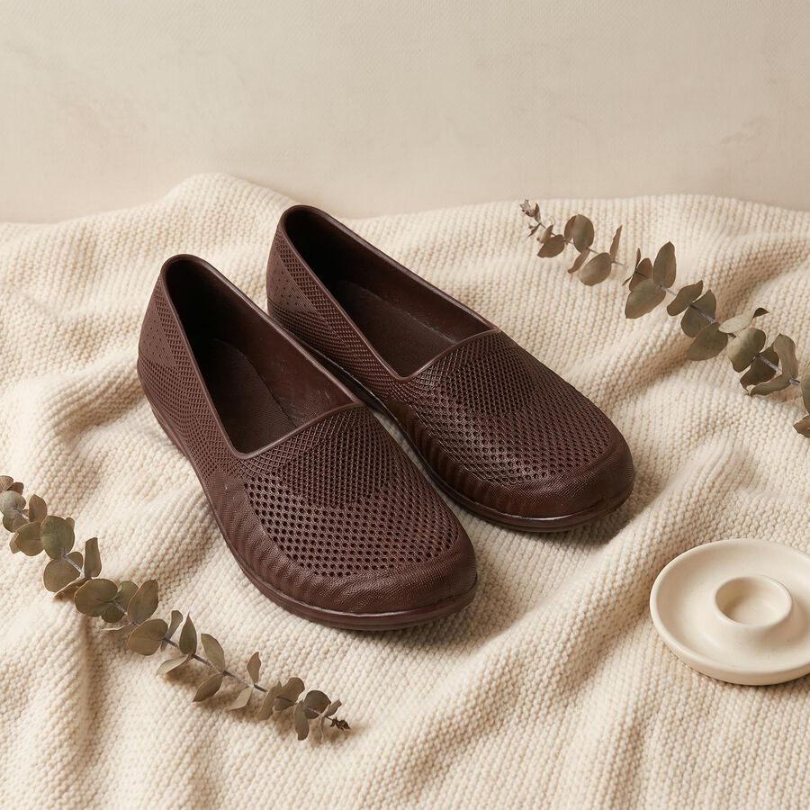 Women's Brown Slip-On Loafers, Brown, large