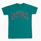 Boys Vibrant Teal Green Crew Neck Casual T-Shirt, गहरा हरा, small image number null