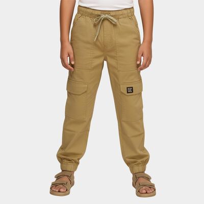 Boys' Khaki Relaxed Fit Cargo Trousers