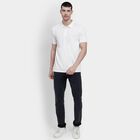 Men's White Polo Neck Textured T-Shirt, Off White, small image number null