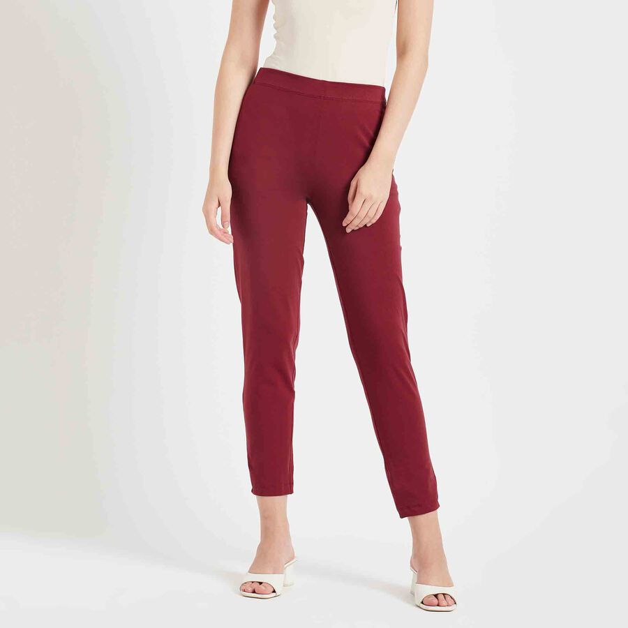 Solid Churidar, Maroon, large image number null