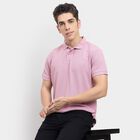 Men's Collared Half Sleeves T-Shirt , Pink, small