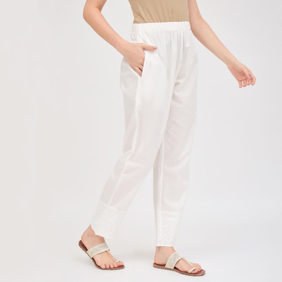 Ladies' 100% Cotton Palazzos, ऑफ व्हाइट, large image number null