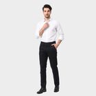 Men's Navy Blue Slim Fit Flat-Front Chino Trousers, नेवी ब्लू, small