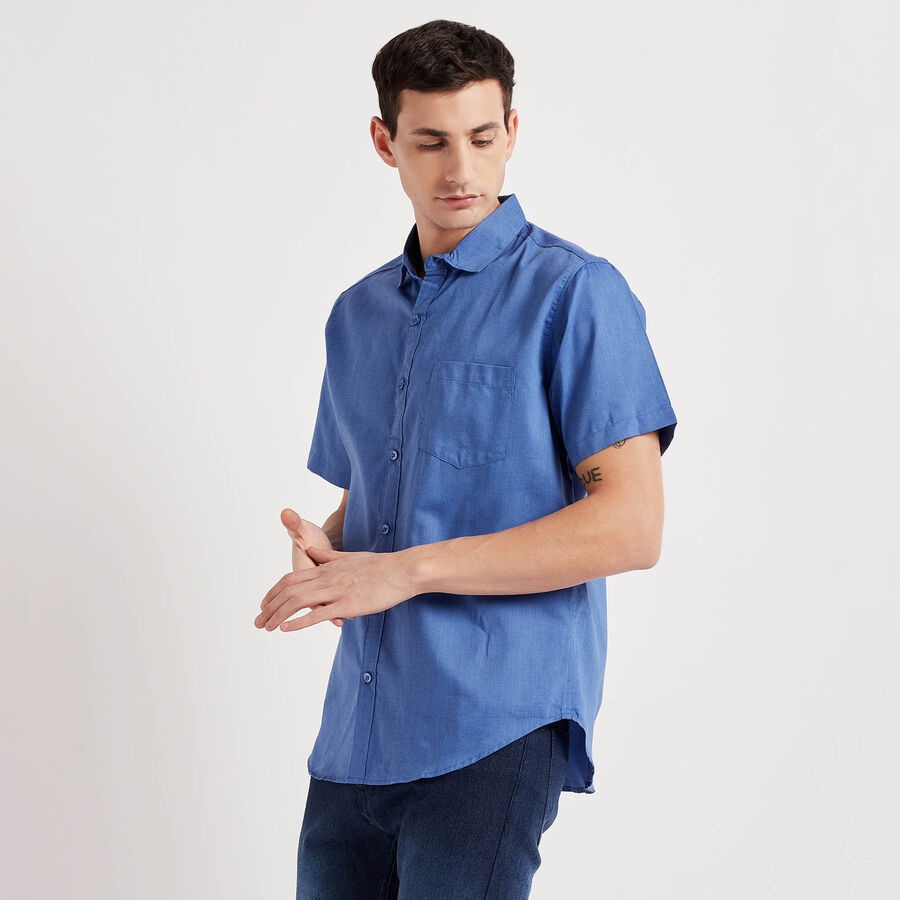 Solid Casual Shirt, Light Blue, large image number null