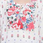 3/4th Sleeves Straight Kurti, White, small image number null