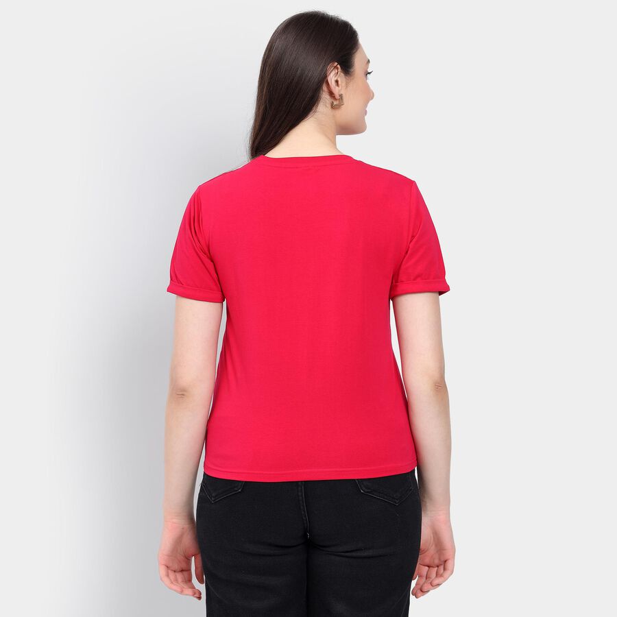 Ladies' Round Neck T-Shirt , Fuchsia, large