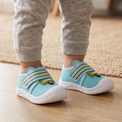 Boys' Light Blue Velcro Strap Sneakers