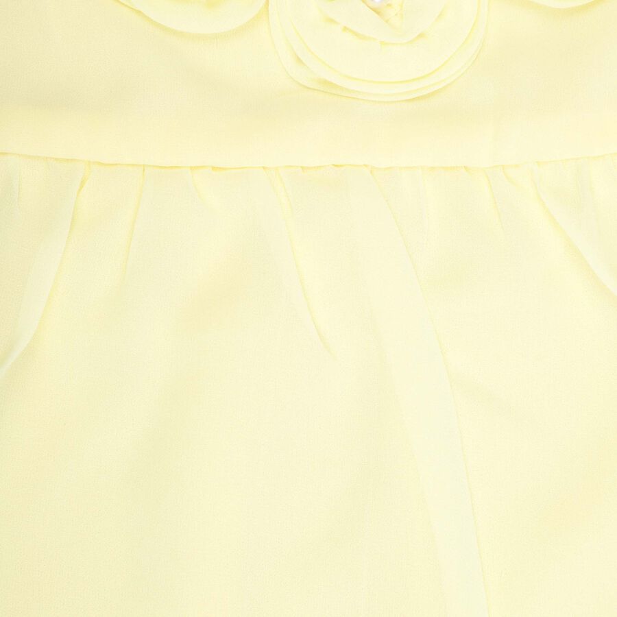 Girls Embellished Short Sleeve Capri Set, Yellow, large image number null