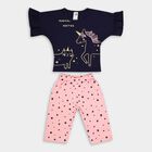 Girls' Cotton Capri Set, Navy Blue, small image number null
