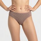 Women's Brown Regular Fit Polka Dot Brief Panty, Brown, small
