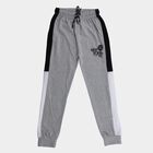 Boys' Grey Regular Fit Drawstring Pyjama, मिश्रित हल्का ग्रे, small