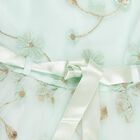 Girls' Soft Mint Green Floral Embroidered Party Wear Frock, Light Green, small image number null