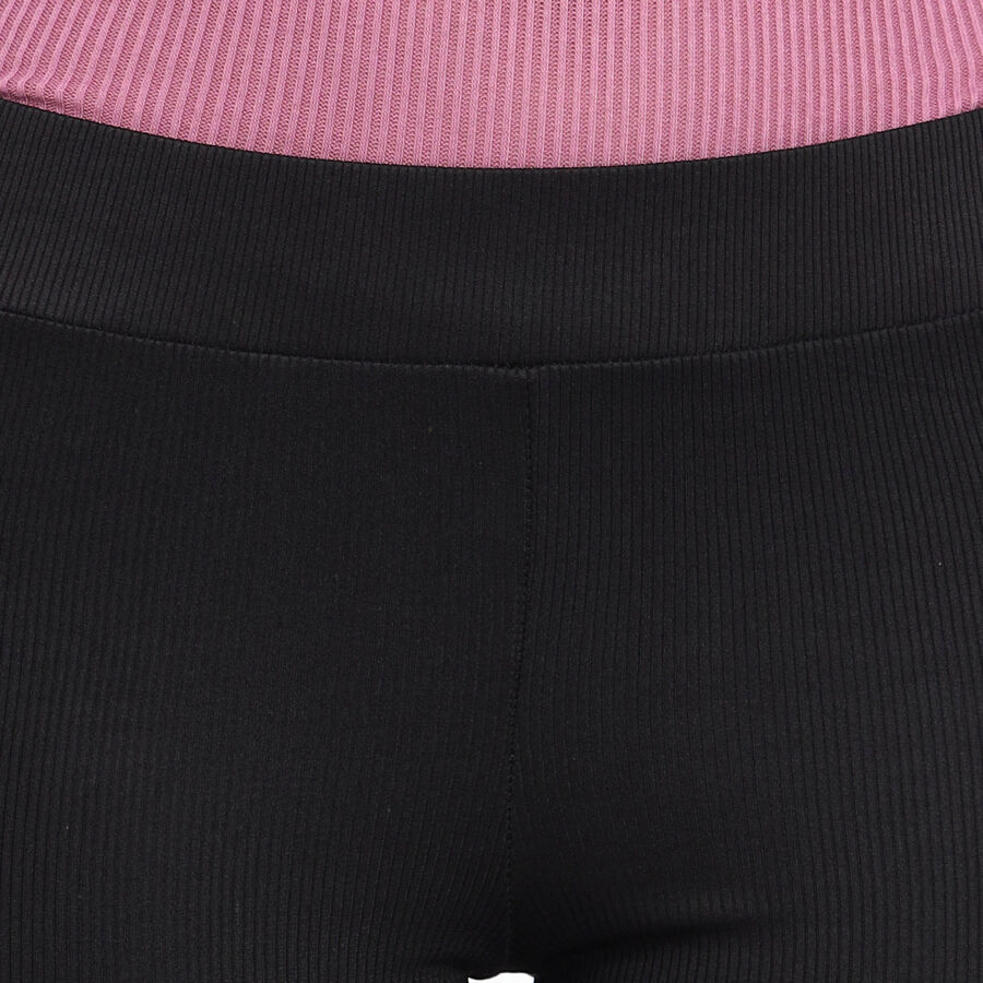 Solid Trousers, काला, large image number null