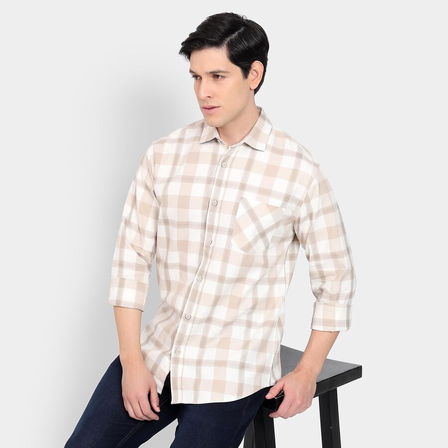 Men's 100% Cotton Casual Shirt, गहरा पीला, large