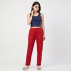 Women's Maroon Straight-Fit Floral Printed Pyjama, मरून, small