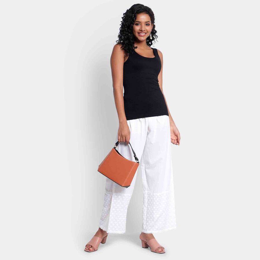 Embroidered Palazzo, Off White, large image number null