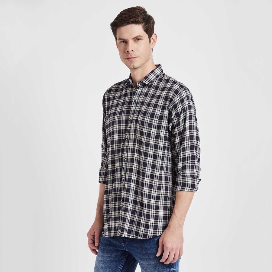 Checks Casual Shirt, Dark Blue, large image number null